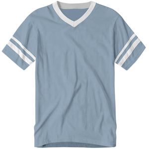 100% algodón y poliéster de alta calidad, Camiseta estampada de gran tamaño con cuello en V para hombre, color sólido - Product Image 6