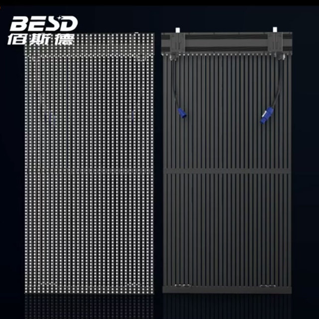 Outdoor Fixed P8.33 P12.5 Transparent Screen LED Mesh Display for Building