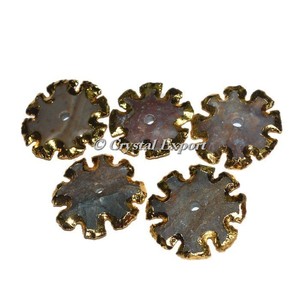 100% Velvet Jewelry Bag Customiz Fancy Jasper Flower Electroplated Agate <b>Knob</b> - Product Image 1