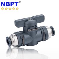 Vanne à bille pneumatique mâle NBPT à raccordement rapide BVC avec tube à pousser pour application gaz, personnalisation OEM prise en charge, usage général