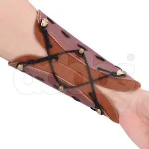 Op Maat Gemaakte Topkwaliteit Redelijke Prijs Pu Lederen Boogschieten Arm Guard Handbeschermer Brace Longbow Jacht Schieten Bruin