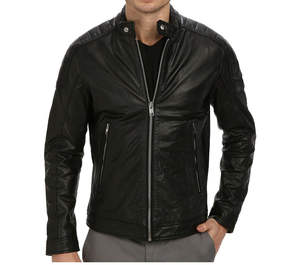 Chaqueta de motorista Unisex de piel de oveja negra con cremallera, de alta calidad, disponible en todos los colores de cuero - Product Image 1