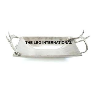 ชามเคลือบเงินทรงกลมทำจากเรซินและอลูมิเนียมทำจากโลหะทำให้เขากวางดูหรูหรา - Product Image 5