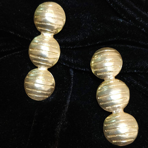 Boucles d'oreilles géométriques en or 18 carats plaqué rhodium, disque créatif, bijoux en laiton pour mariages, fiançailles, anniversaire classique - Product Image 1