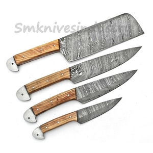 Grandsharp — ensemble de couteaux de Chef de cuisine élégants, faits à la main, damas avec kit en cuir (smk197), 04 pièces - Product Image 5
