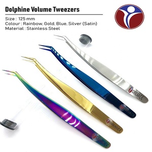 Pince à épiler OBEXA Dolphin 3D 6D pour extensions de cils, volume élevé, en acier inoxydable, outil de beauté, pointe à 90 degrés - Product Image 2