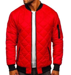Personnaliser rouge couleur nouveau style tendance haute rue mode meilleure qualité décontracté hiver extérieur col montant rembourré Bomber veste - Product Image 1
