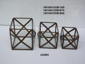 Linterna votiva hexagonal de latón y vidrio de Venta caliente con acabado antiguo portavelas de luz de té decoración del hogar - Product Image 6