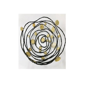 Metal Leaf and Wire Fruit Basket Bowl Antique Designer Metal Bowl <b>for</b> <b>Sale</b> Modern Metal Gold and Black Bowl at Lowest Price - Product Image 1