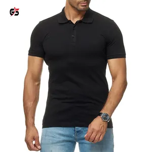 Camiseta de polo lisa masculina, manga curta, casual, confortável, tecido 100% algodão, com impressão de logotipo personalizada, oem