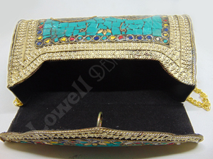 Bolso de Mano Tipo Clutch con Mosaico de Piedras Antiguo - Product Image 4