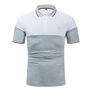 Polo de algodón para hombre, camiseta informal de manga corta con retales y diseño personalizado, precio al por mayor, nuevo - Product Image 2