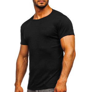 Camiseta 100% de algodón para hombre, ropa blanca con estampado de logotipo personalizado liso de alta calidad, color negro, venta al por mayor - Product Image 1