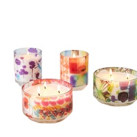Hochwertiges Luxus druck glas Glas Duft Soja Wachs Kerze Dekoratives Geschenkset für Bars Aktiver Gebrauch Religion & Vatertag