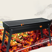 Barbecue au charbon de bois pliable jetable en fer léger avec télécommande et fonction fumoir - Barbecue d'extérieur pour 2 à 3 personnes