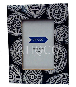 Thẩm mỹ đầy màu sắc bằng gỗ hình chữ nhật hình ảnh khung gương tối màu đen và trắng zigzag Gallery viền thiết kế - Product Image 4