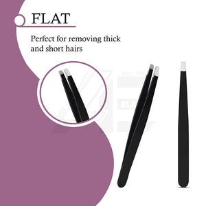 Set de 3 Pinzas de Acero Inoxidable con Punta Inclinada para Cejas, Vello Facial y Corporal, con Estuche, Variedad 2026 - Product Image 3