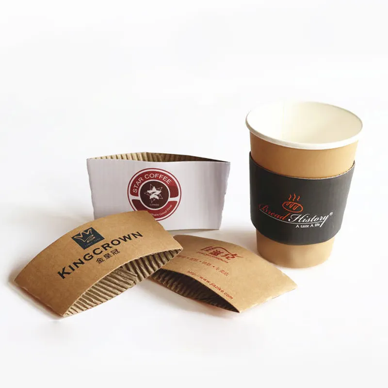 Disposable Kraft Paper Cup Customized paper cup sleeve coffee cup jacket hot sleeve