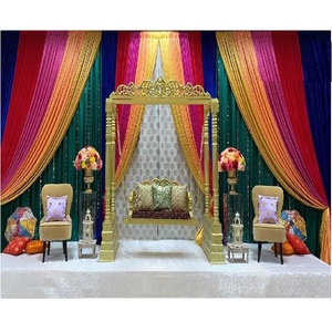 Jhula indio tradicional para escenario de boda, juego de columpio de escenario de boda pakistaní, Columpio de boda increíble Sangeet SetUSA - Product Image 1