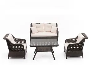 Fashion Aluminium Carcass Rattan Garden Table Chair Set Outdoor Furniture for sale