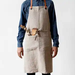 Lavagem vestuário Chef Restaurante Ferramenta Trabalho Bib Couro Jardim Bbq Uniforme Denim Algodão Barbeiro Aventais Lona