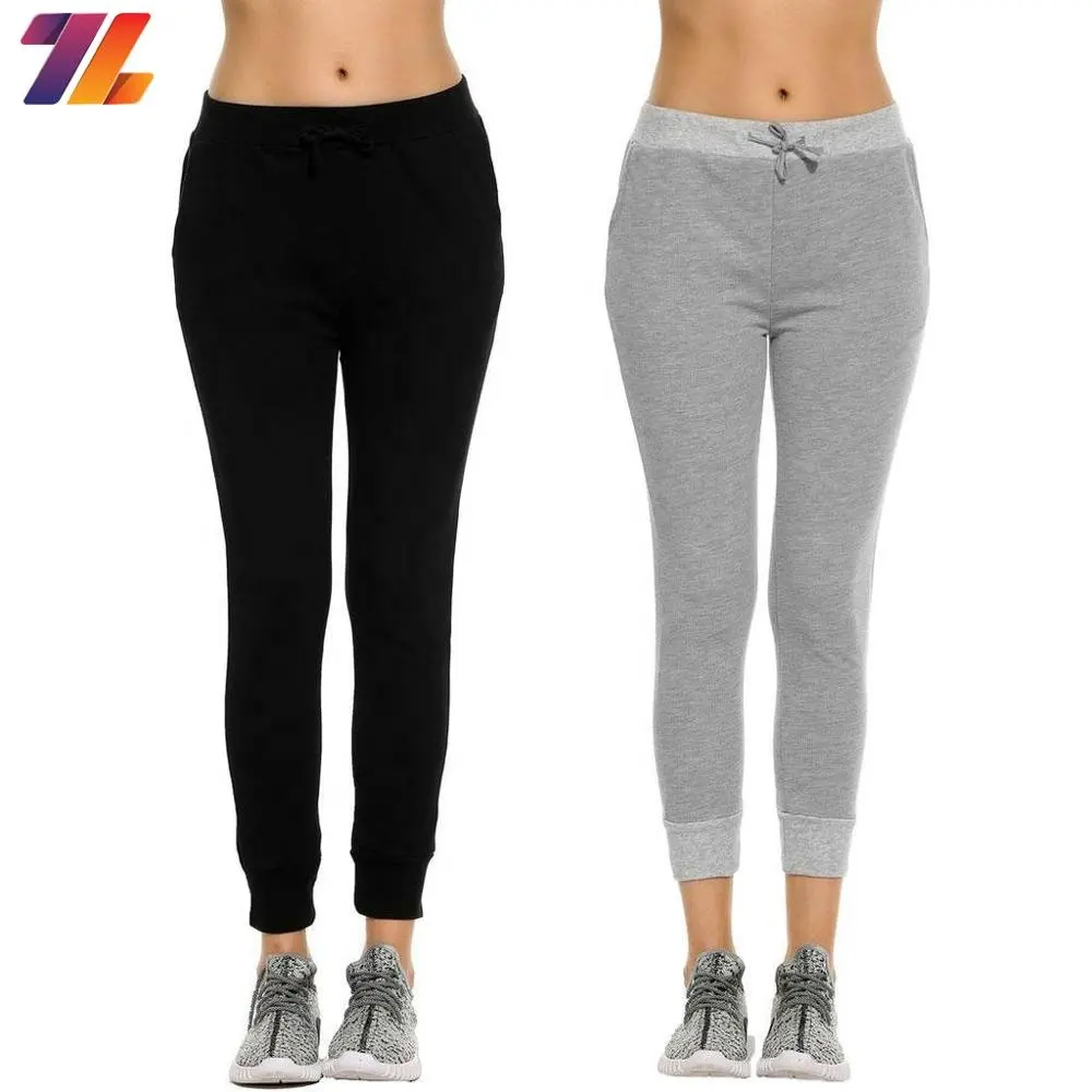 Calças legging femininas de verão para jogging, moletom com bolsos para ioga e treino, com cordão personalizado