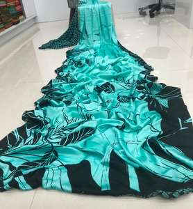 ผ้าซาตินเรยอนพิมพ์ลายดิจิตอลผ้าซาตินเรยอนสำหรับผู้หญิงอินเดียงานแต่งงาน - Product Image 1