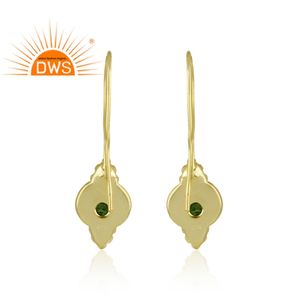 Proveedor de Joyería de Pendientes Colgantes con Piedra Preciosa de Diopsido Cromado en Plata de Ley Chapada en Oro de 18k - Product Image 3