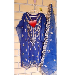 Banjara ชุดเดรสยาว,ชุดเดรส Salwar Kameez Shalwar Kurti กระโปรงติดกันทำจากผ้าโปร่งสำหรับใส่ไปงานแต่งงานงานปาร์ตี้ Anarkali Saree Kurta - Product Image 5