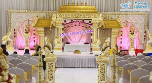 Mandap y Escenario de Boda de Diseño Grand Manavarai, Mandap de Matrimonio Blanco de Lujo, Escenario de Boda del Sur de la India, Manavarai Reino Unido - Product Image 6