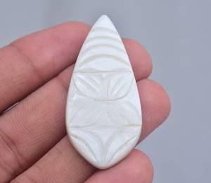 แม่ของมุกแกะสลัก Cabochon แม่ของมุกแกะสลักพลอยไม้ถูพื้นหินขัดเปลือกอัญมณีหลวม Cabochon - Product Image 3