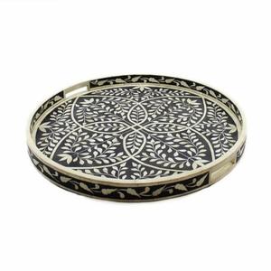 Bandejas con Incrustaciones de Hueso, Madera y Nácar, Hechas a Mano, Rectangulares, con Diseño de Hojas, para Servir, Regalos para Eid, Disponibles en Varios Colores - Product Image 6