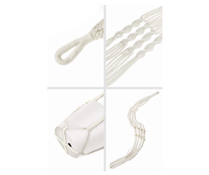 Panier suspendu pour plantes en coton fait main, décoration d'intérieur, support pour plantes en macramé - Product Image 2