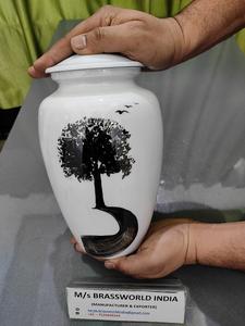 URNA FUNERARIA DE ALUMINIO HECHA A MANO PARA ADULTOS, DISEÑO ÚNICO, ARTÍCULOS FUNERARIOS BRASSWORLD INDIA, PERFECCIÓN PINTADA, ESTILO AMERICANO - Product Image 2