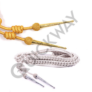 มาใหม่ล่าสุด2024ทองแท่งลวดAiguillettesเจ้าหน้าที่ชุดไหล่Aiguilletteที่กําหนดเองทองสีเงิน - Product Image 4