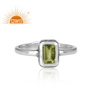 Oxidized Solid Sterling 925 Silver Ring For All Sizes Wholesale Natural Peridot Gemstone Ring Jewelry Classic Collection - Product Image 2