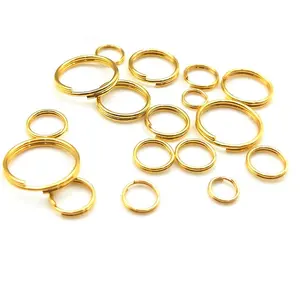 Нержавеющая сталь двухслойные ошейник для домашних любимцев, кольцо для ключей компоненты, различные размеры с разрезным кольцом