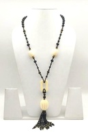 Collier artisanal en verre filé plaqué or avec perles, bijou de mode pour femme, accessoire pour mariages, fêtes, fiançailles en Inde, cadeau