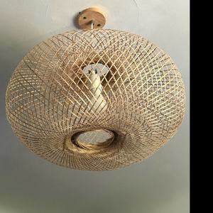 Handwoven Bell-Shape <b>Rattan</b> Pendant Lamp <b>Shade</b> Natural Material Decorative Lamp Cover - Product Image 3