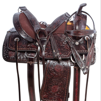 Ensemble de selle western anglaise en cuir véritable de qualité supérieure et durable, avec arceau en fibre, pour l'équitation et le barrel racing, quincaillerie en acier inoxydable, Softy