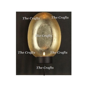 Ensemble de bougeoirs muraux à deux feuilles en aluminium couleur or bougeoir mural pour la décoration intérieure - Product Image 6