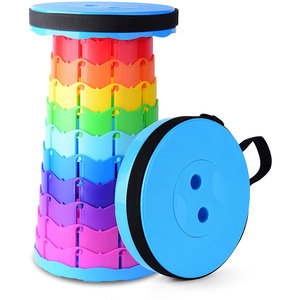 Portable Telescoping Stool Folding Stool Plastic Telescopic Stool for Outdoor Hiking Fishing Camp