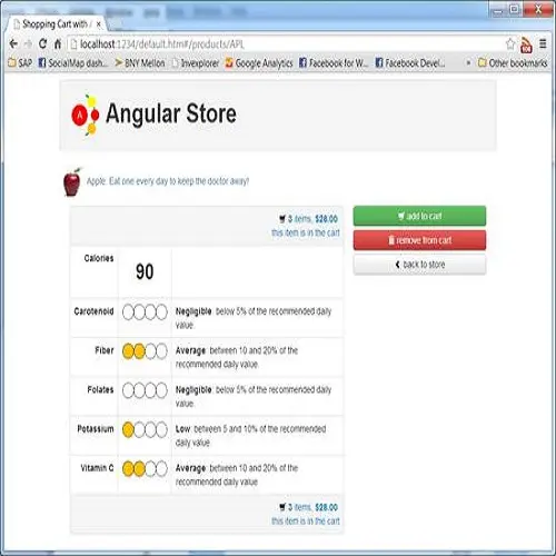 shopping cart application using angular 5