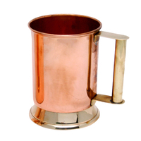 Mug avec poignée pour Mules de moscou, en cuivre pur, gaufré, fleur, pour eau, verres à vin, vernis brillant