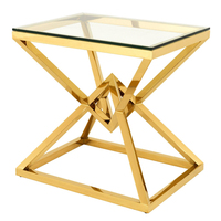 Table d'appoint classique en laiton de luxe moderne pour la décoration de la maison, table d'appoint en métal écologique