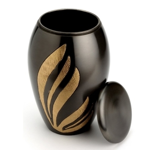 โกศบรรจุอัฐิรูปดอกทิวลิปสีดำทอง สำหรับบรรจุอัฐิของมนุษย์ โกศสำหรับผู้ใหญ่ โกศโลหะตกแต่งสำหรับงานศพ ภาชนะเก็บอัฐิที่ระลึก - Product Image 2