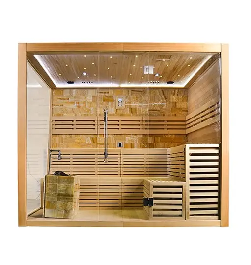 Luxury Shower Steam Wood Spa Sauna room High-quality sauna room steam sauna hemlock traditional durable sweat steaming House
