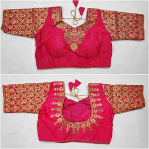 Tenue de soirée de créateur à manches longues ou à manches attachées à l'intérieur de la bordure en dentelle brodée et travail de la pierre grande taille et toutes les couleurs Surat Ethnic - Product Image 4