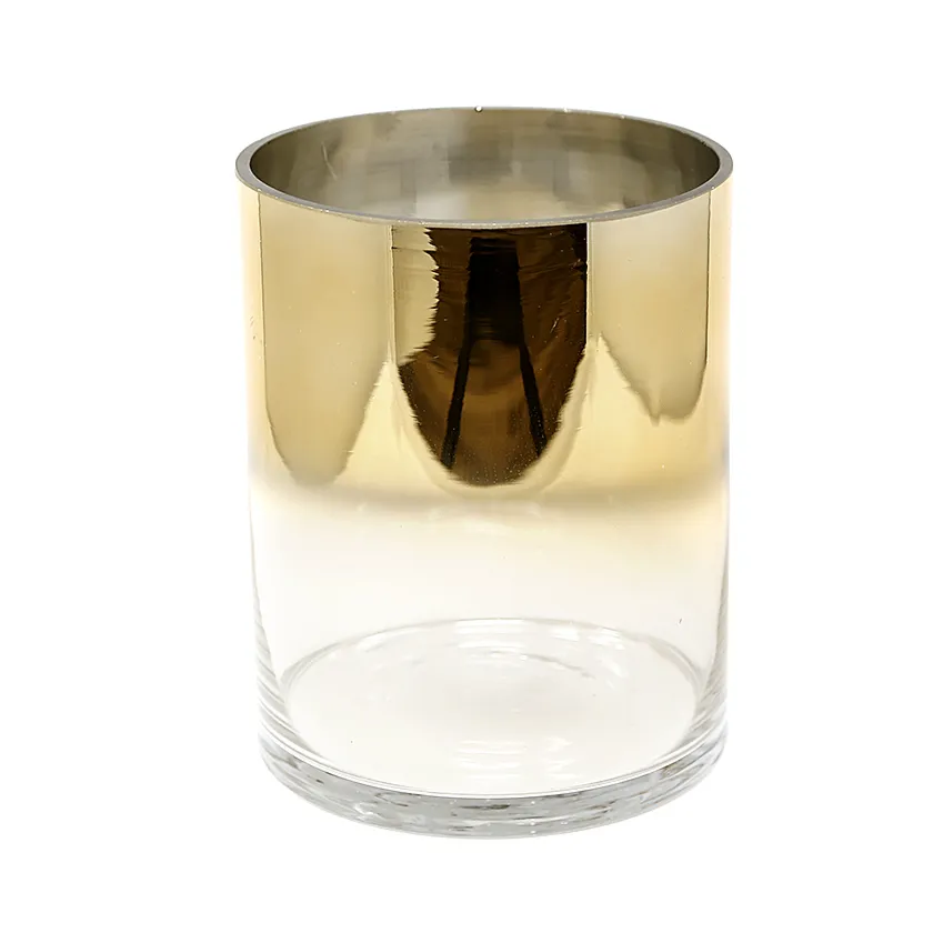 Glass Vases in Gold Ombre by for Home Exim Home Decor Man-made Glass Cylinder Shape Brown Box OEM Welcomed 200pcs American Style