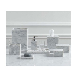 Accessoires de salle de bain en pierre polie faits à la main artisanat en marbre moins cher pour la décoration de la maison et la décoration de la chambre - Product Image 1